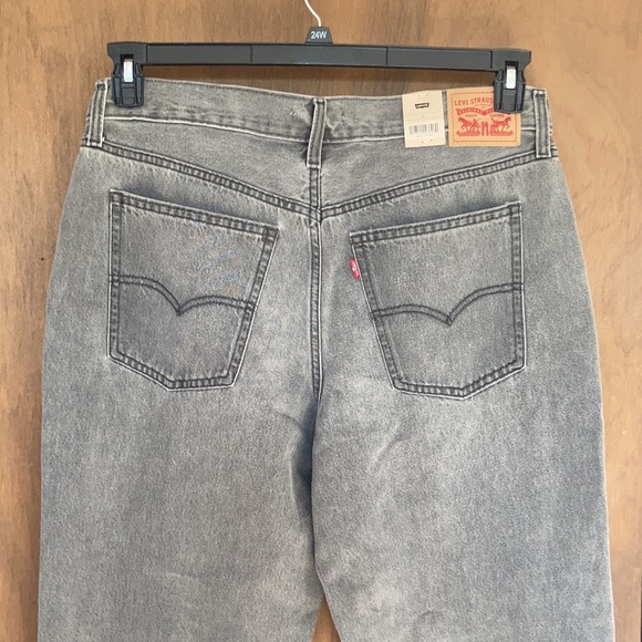 Levi’s low pro gray midrise straight leg jean splatter detail size 32 - Picture 9 of 17